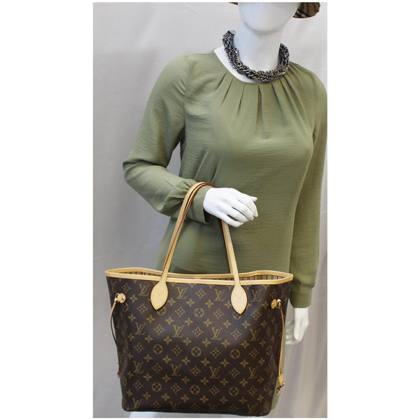 LOUIS VUITTON Neverfull MM Monogram Canvas Tote Shoulder Bag Brown-US