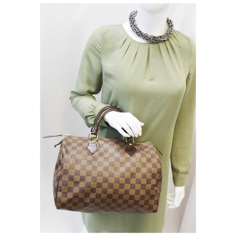 LOUIS VUITTON Speedy 30 Damier Ebene Satchel Handbag-US