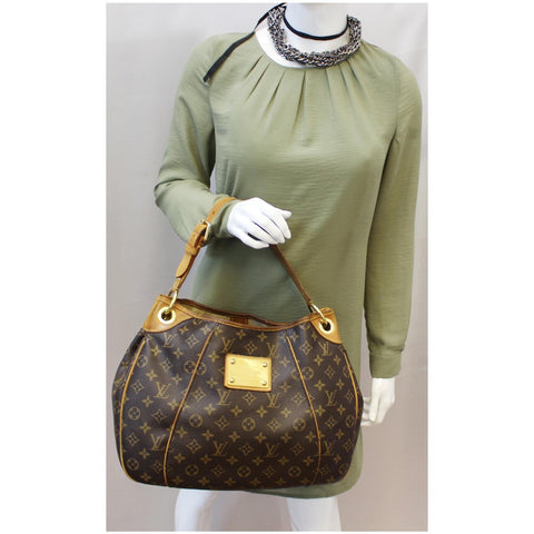 LOUIS VUITTON Galliera PM Monogram Canvas Shoulder Handbag Brown