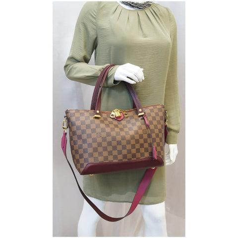 LOUIS VUITTON Hyde Park Damier Ebene Shoulder Bag Fuchsia-US