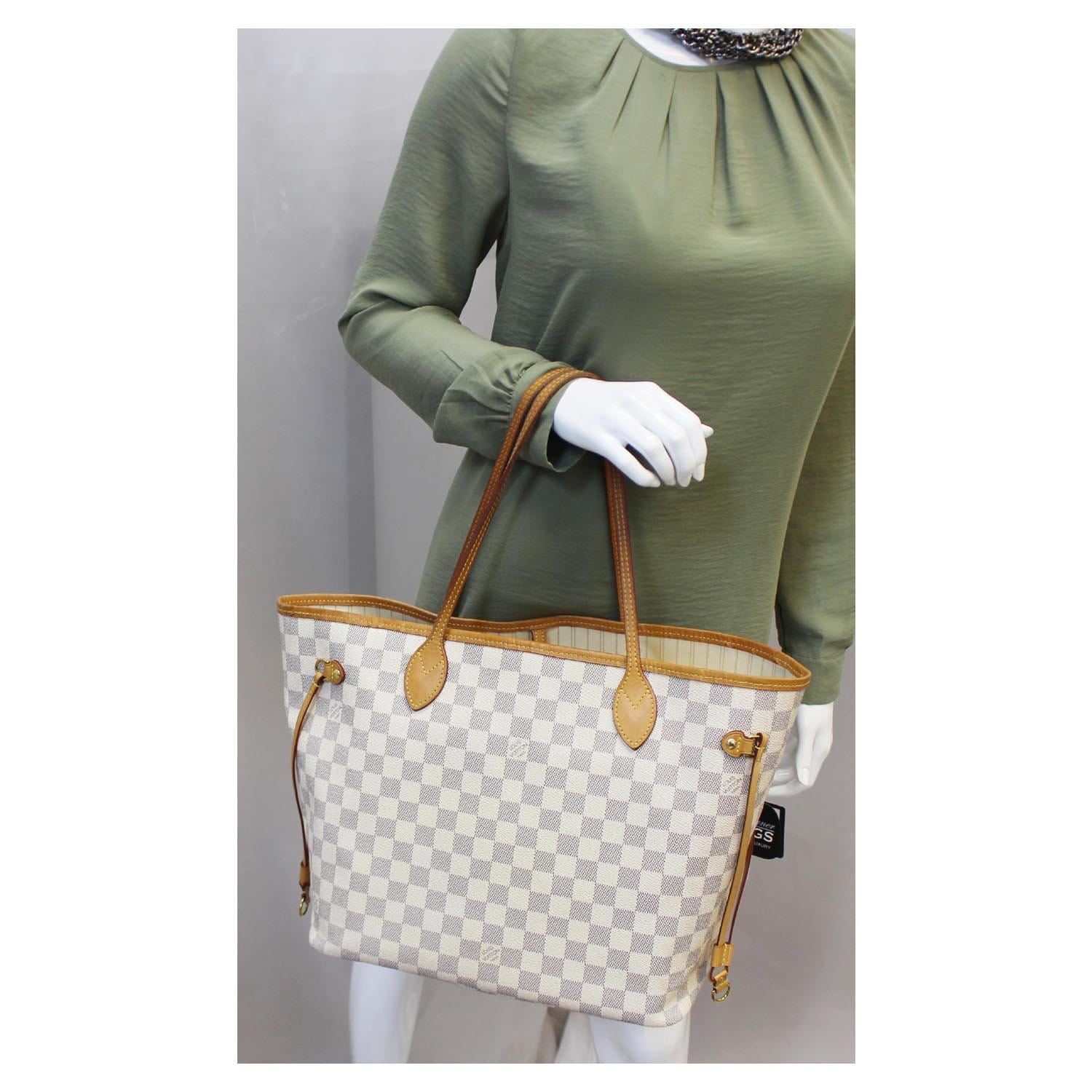 Louis Vuitton Neverfull Damier Azur Tromp L'oeil Screen (Without Pouch) MM  Beige Lining in Coated Canvas with Gold-tone - US