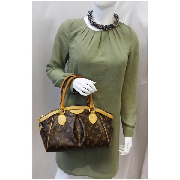 LOUIS VUITTON Tivoli PM Monogram Canvas Shoulder Handbag Brown