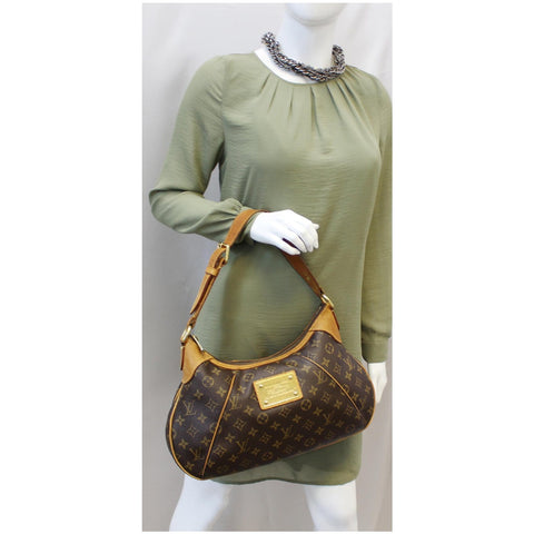 LOUIS VUITTON Thames PM Monogram Canvas Shoulder Bag Brown-US 