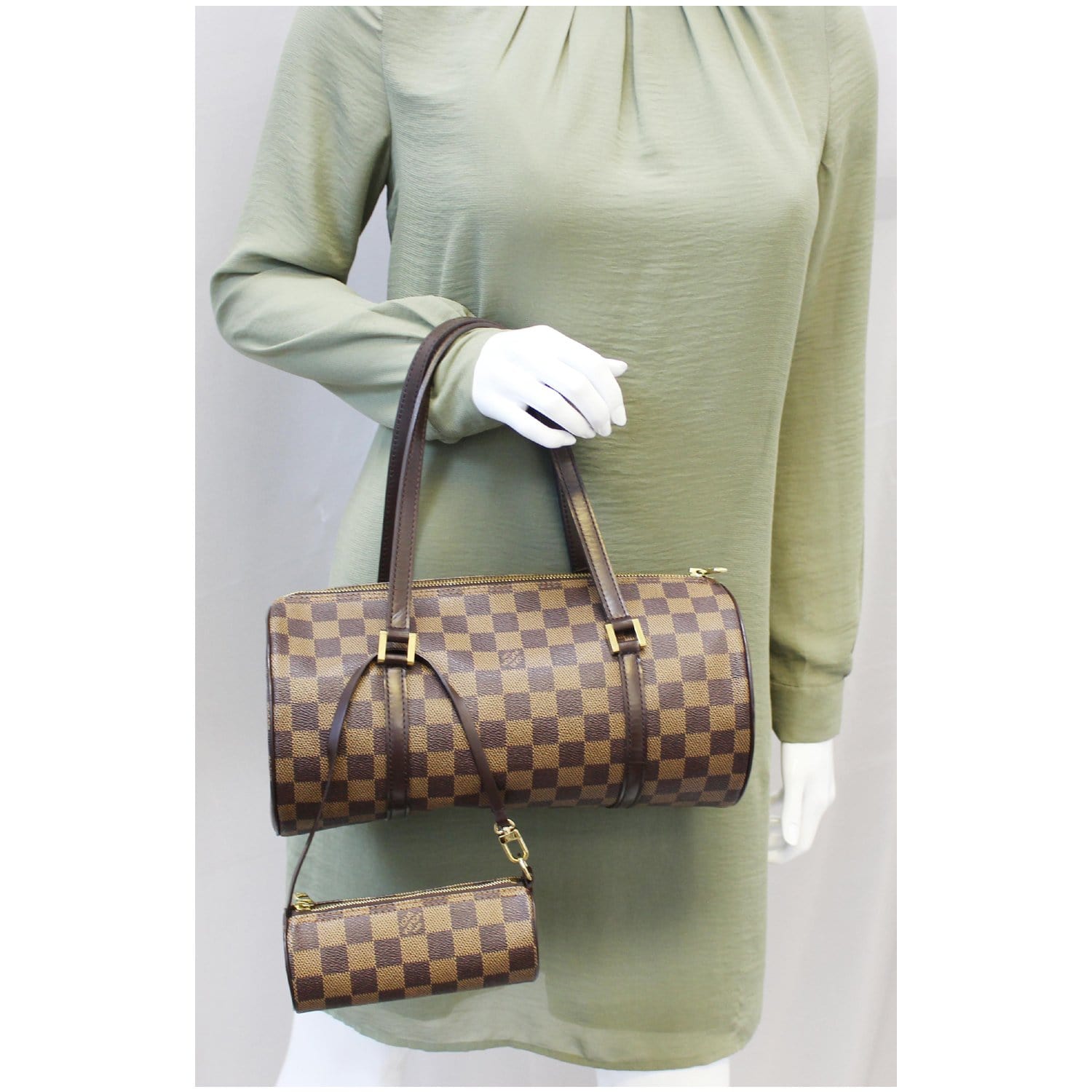 Louis Vuitton Papillon Damier Ebene Shoulder Bag Brown