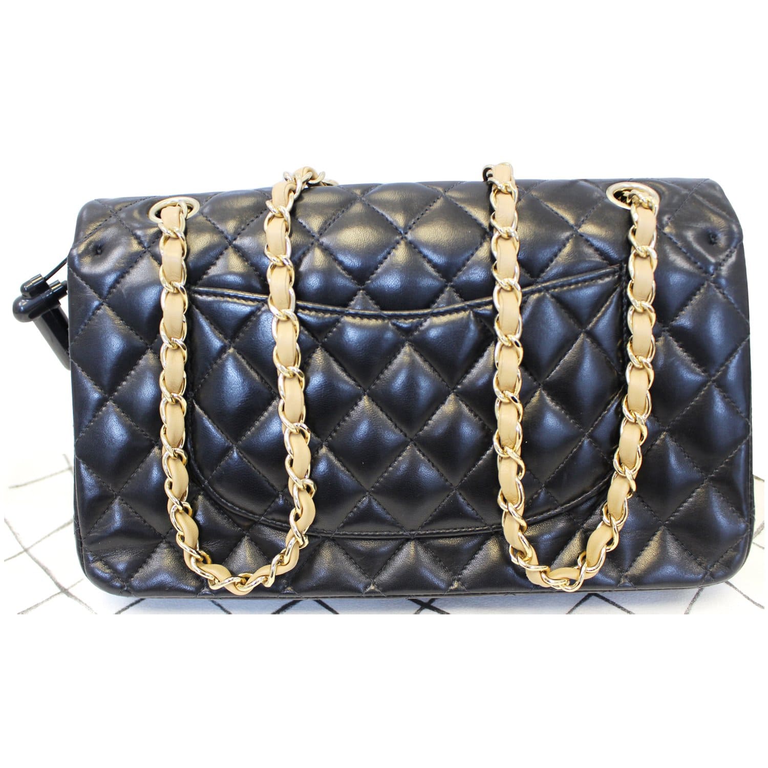 CHANEL Classic Jumbo Quilted Lambskin Leather Double Flap Shoulder Bag-US