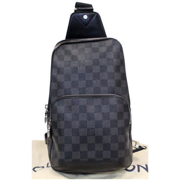 Louis Vuitton Avenue Sling Damier Graphite Crossbody Bag front view