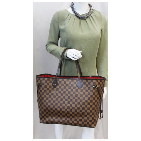 LOUIS VUITTON Neverfull GM Damier Ebene Tote Shoulder Bag-US