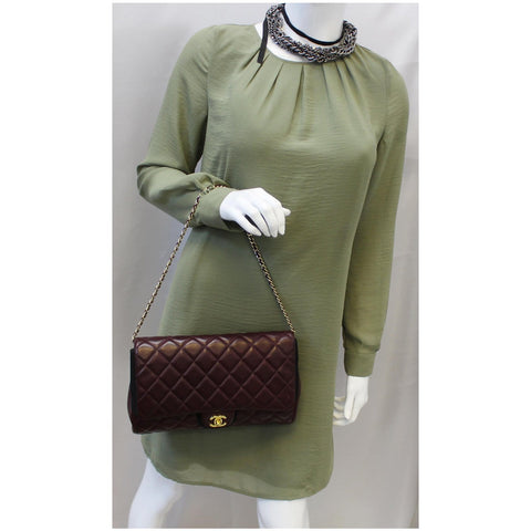 Chanel Flap Bag Clutch With Chain Quilted Lambskin leather 