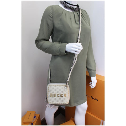 Gucci Moon Steller Guccy Leather Crossbody Bag women wear