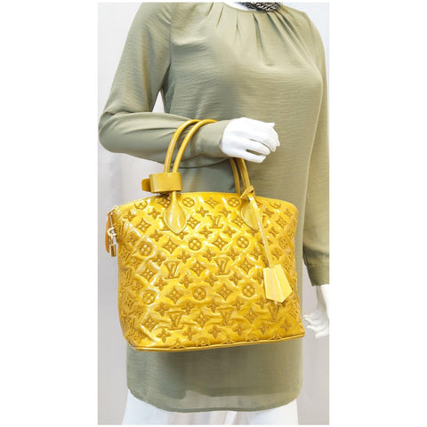 LOUIS VUITTON Monogram - Lockit lambskin Satchel Bag Mustard - shop