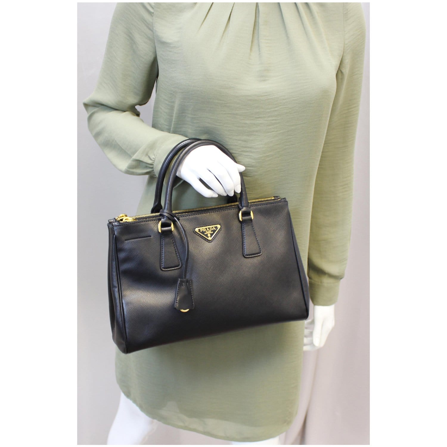 Prada Saffiano Small Double Zip Bag – AMUSED Co