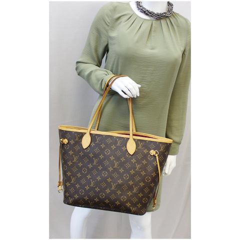 LOUIS VUITTON Neverfull MM Monogram Canvas Tote Shoulder Bag Brown-US