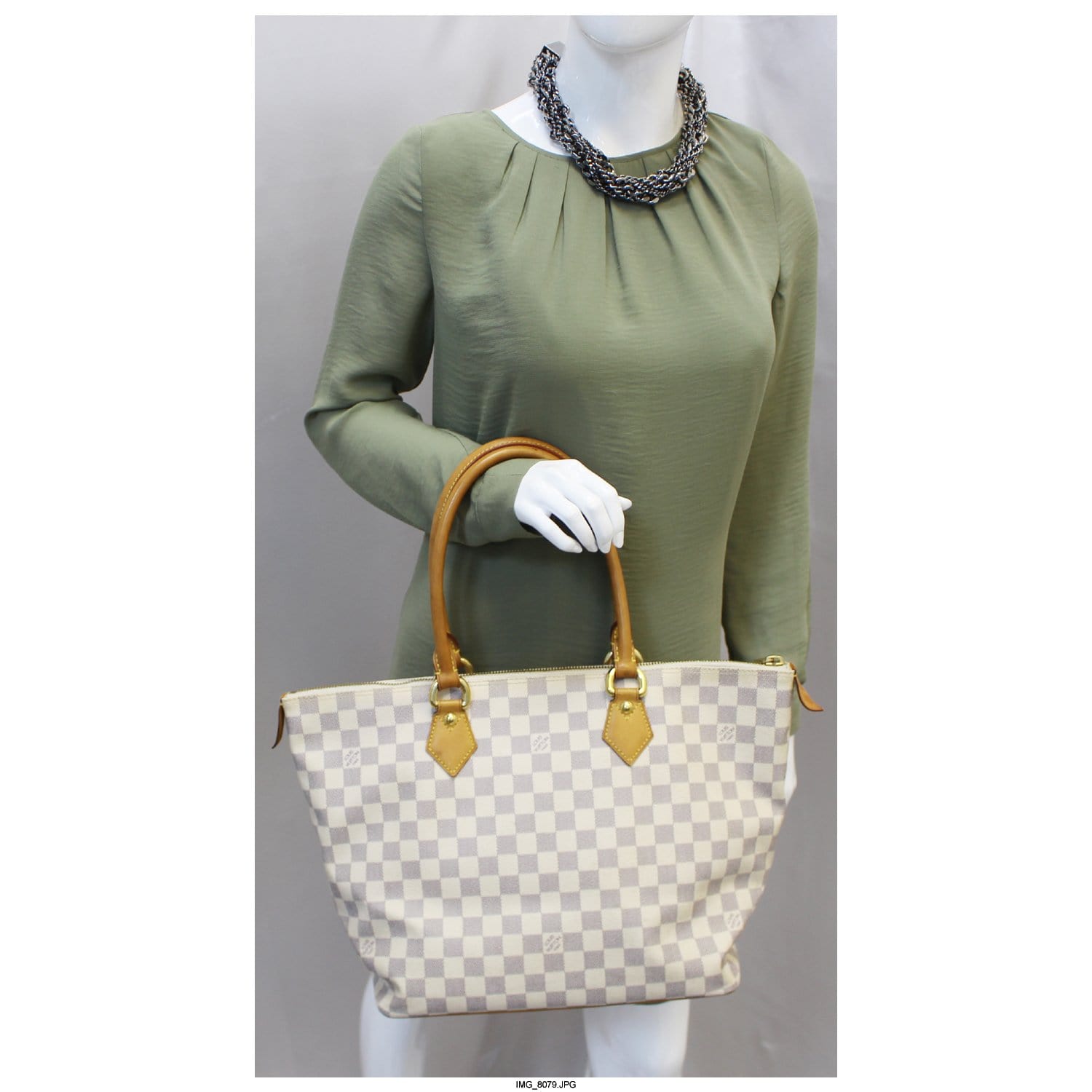 Louis Vuitton Damier Azur Saleya PM - White Handle Bags, Handbags