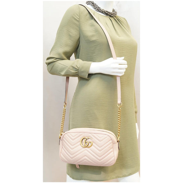 GUCCI GG Marmont Matelasse Small Leather Crossbody Bag Pink-US