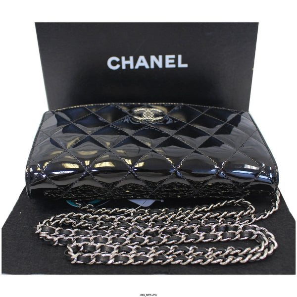 CHANEL Wallet On Chain Patent Leather Shoulder Crossbody Bag