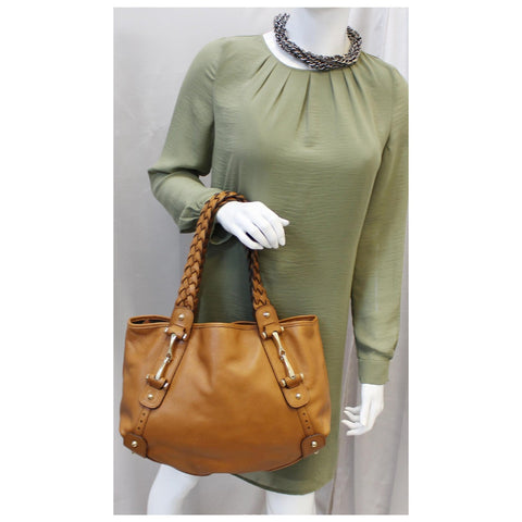 GUCCI Pelham Brown Leather Hobo Bag 336654-US