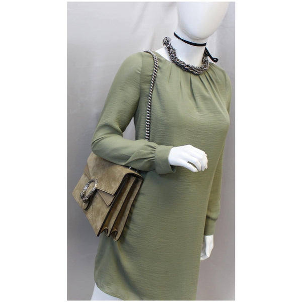 Gucci Medium Dionysus Suede Leather Shoulder Bag - crossbody bag