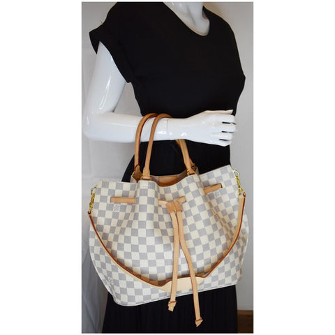 LOUIS VUITTON Girolata Damier Azur Shoulder Bag White