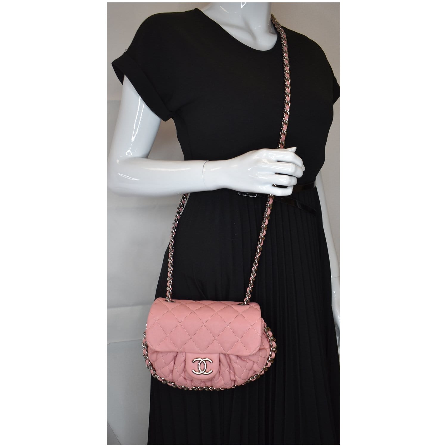 New CHANEL 19 21A Pink Wallet on the Chain WOC Bag