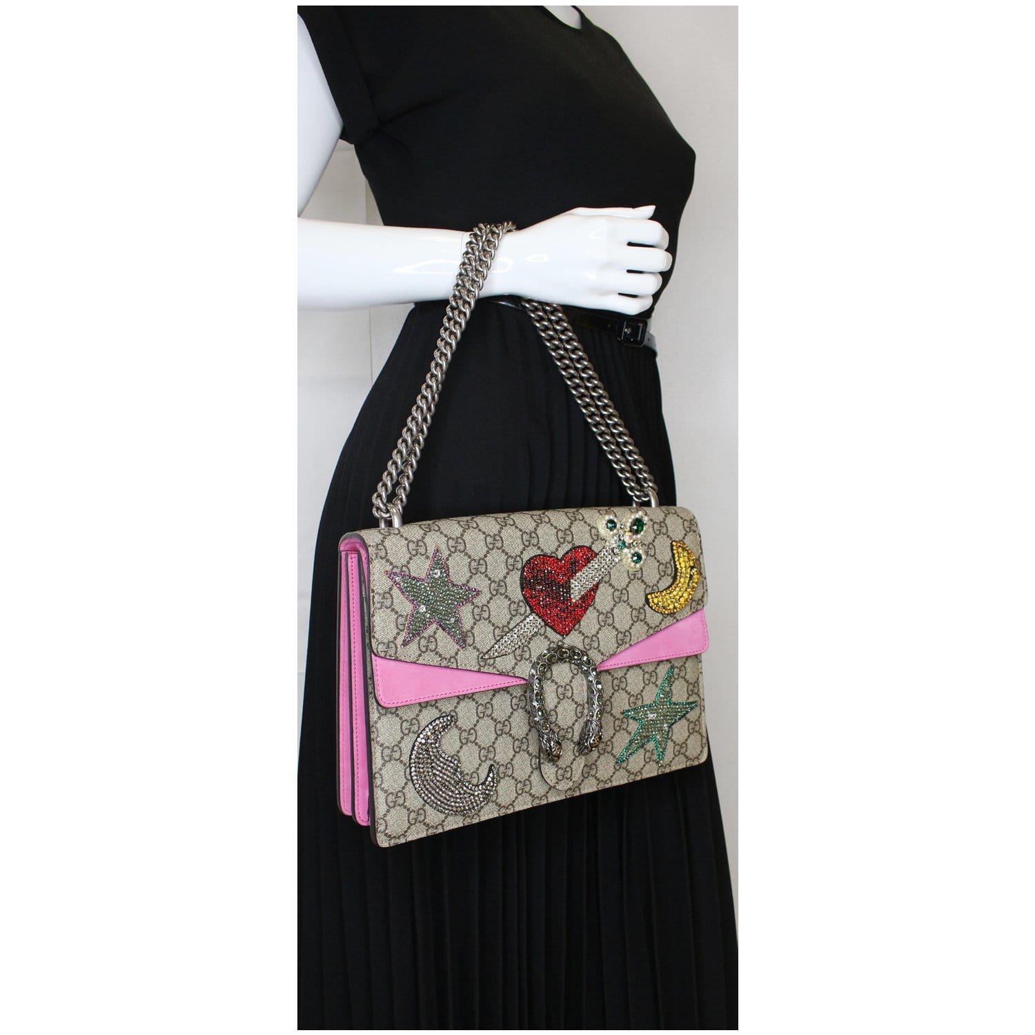 Gucci GG Supreme Monogram Embroidered Medium Dionysus Shoulder Bag