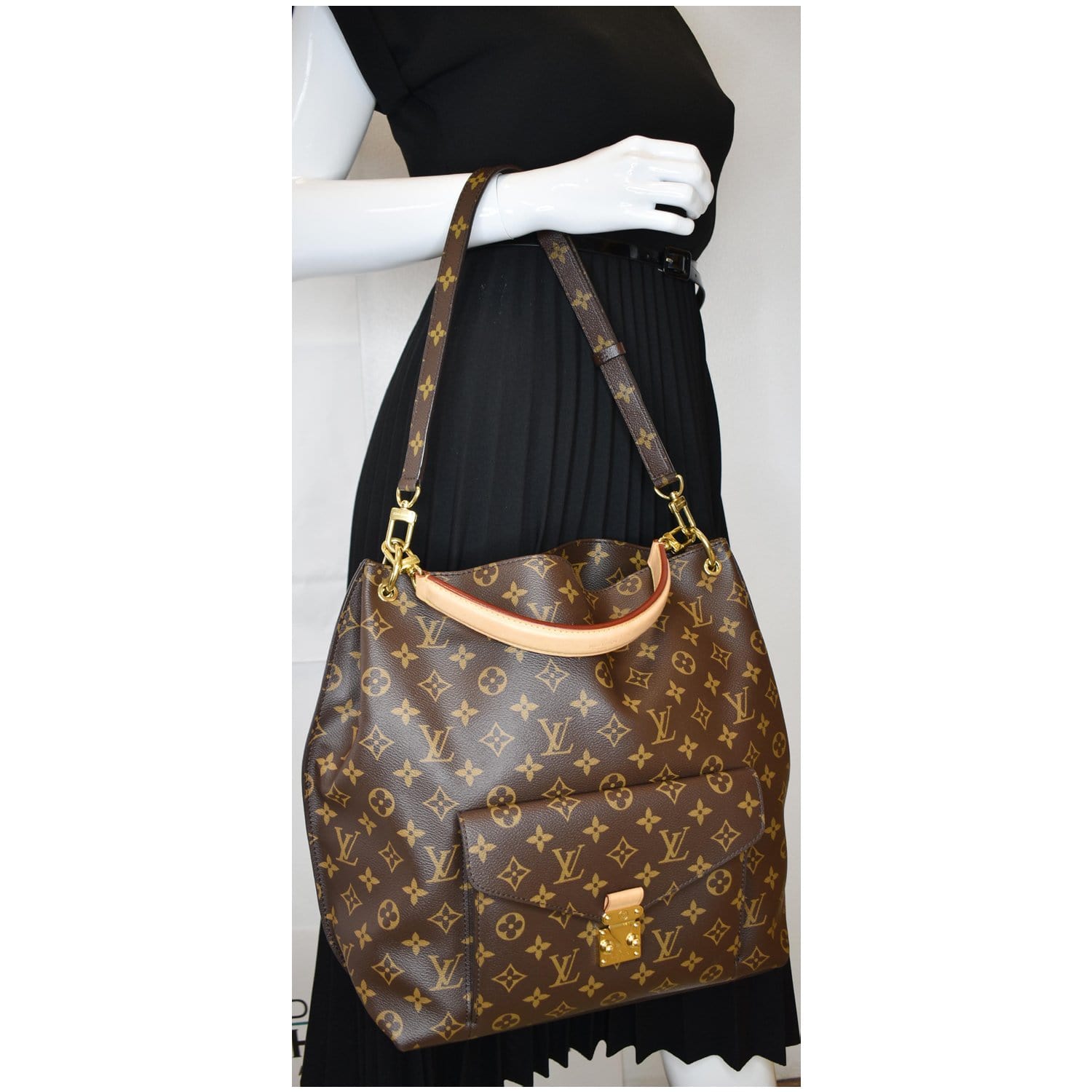 Louis+Vuitton+M%C3%A9tis+Hobo+Bag+Brown+Canvas for sale online