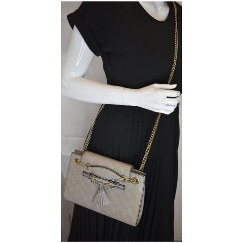 Gucci Emily Guccissima Leather Chain Crossbody Bag