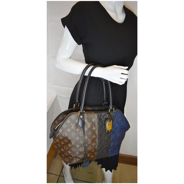 Louis Vuitton Blocks Stripes Monogram Leather Tote Bag tri color