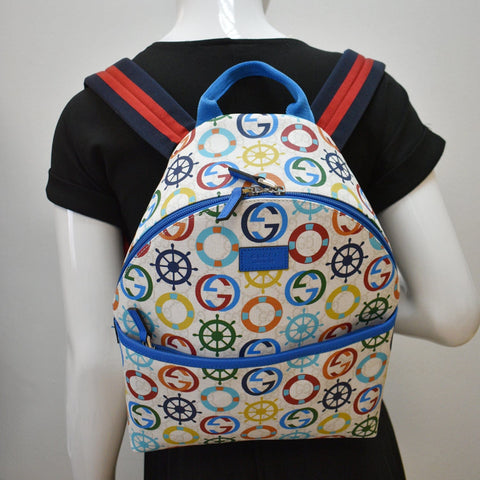 GUCCI Children's Printed GG Coated Canvas Backpack Multicolor 271327