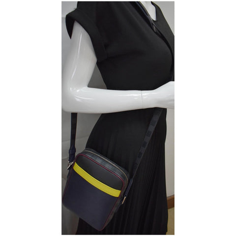 LOUIS VUITTON Danube PM Slim Damier Graphite Epi Pochette Crossbody Bag Blue - Final Sale