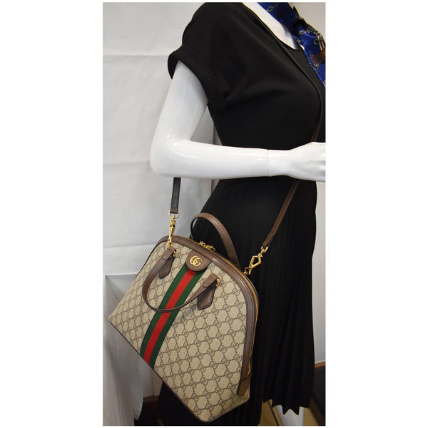 Gucci Ophidia GG Canvas Medium Top Handle Shoulder Handbag