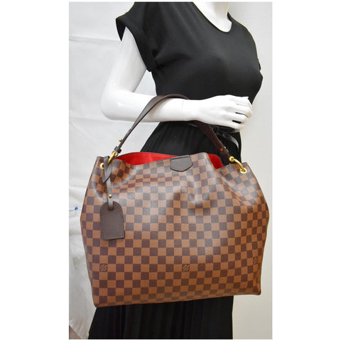 LOUIS VUITTON Graceful MM Damier Ebene Shoulder Bag Brown