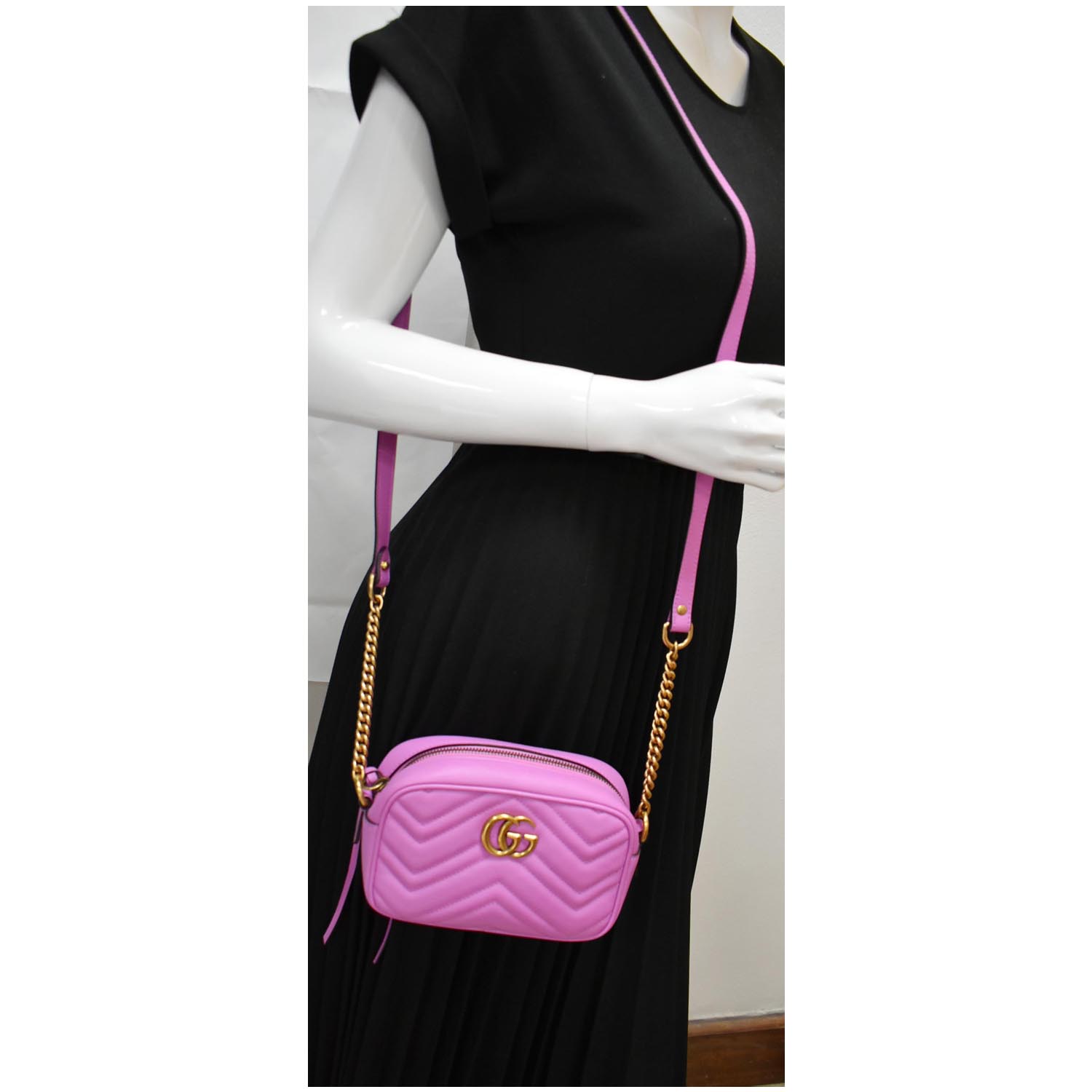 Gucci Marmont Baby Pink Matelasse Mini Camera Bag