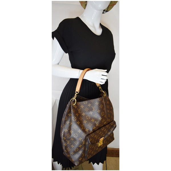 LOUIS VUITTON Metis Hobo Monogram Canvas Shoulder Bag Brown