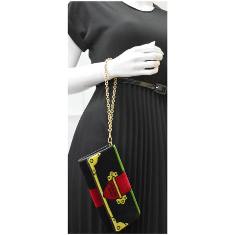 Prada Cahier Velvet Clutch Bag Multicolor - Milano Edition