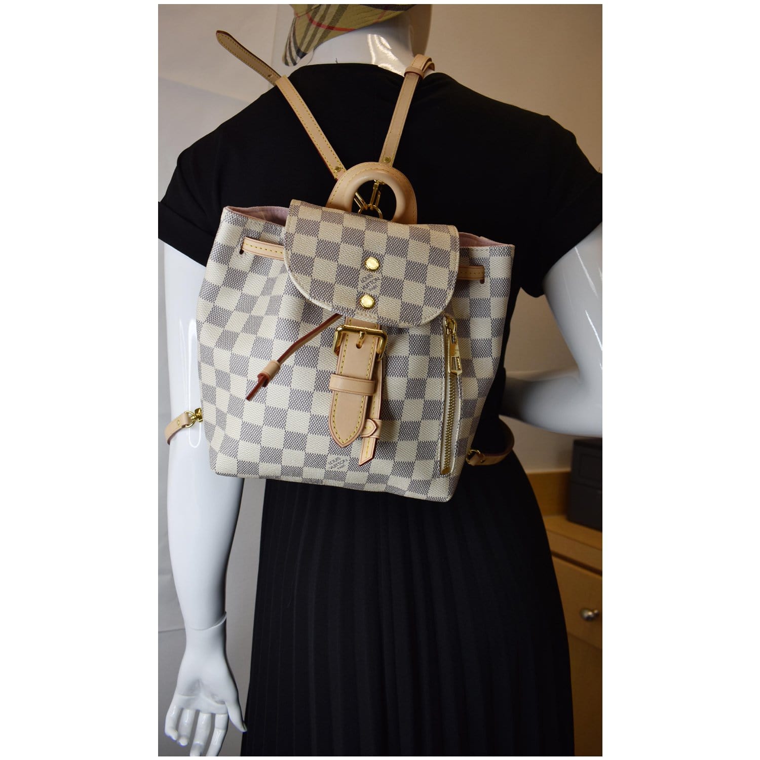 louis vuitton bb sperone backpack LOUIS VUITTON Sperone BB Damier Azur Backpack Bag White