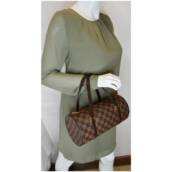 Louis Vuitton Papillon Damier Ebene Shoulder Bag Brown - on arm bag