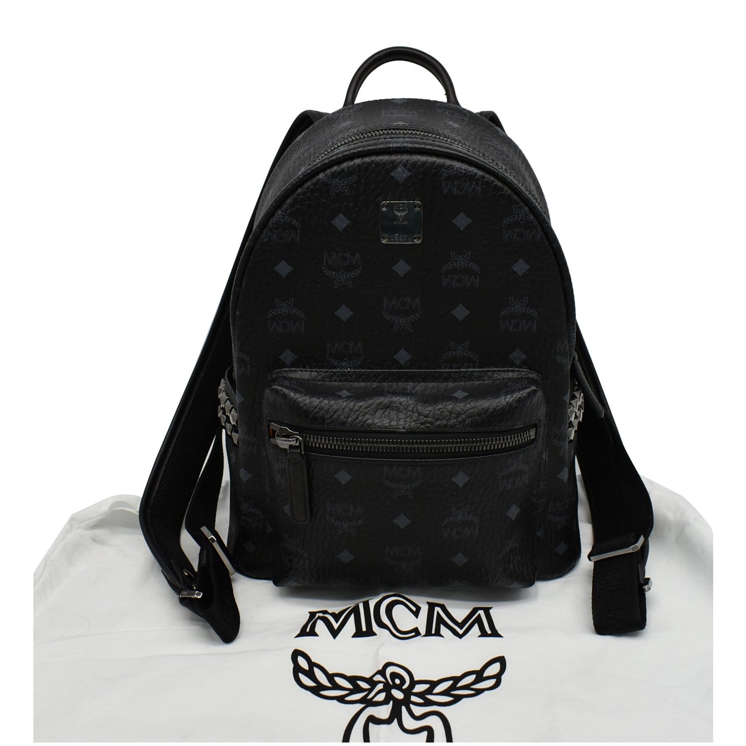 MCM Stark Classic Small Visetos Canvas Backpack Bag Black - 10% OFF