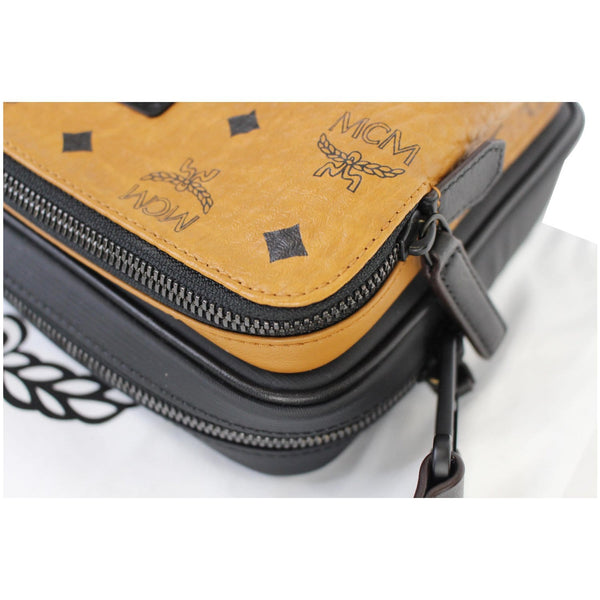 MCM 1976 Square Medium Visetos Canvas Crossbody Bag Cognac