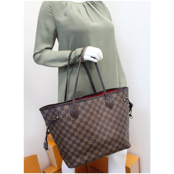 Louis Vuitton Neverfull MM Damier Ebene Shoulder Bag for women