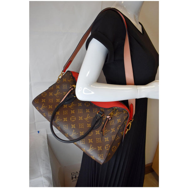 LOUIS VUITTON Tuileries Monogram Canvas Tote Shoulder Bag Brown