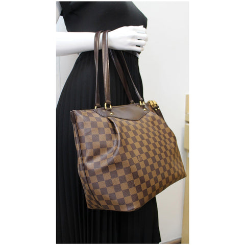 LOUIS VUITTON Westminster GM Damier Ebene Tote Shoulder Bag Brown