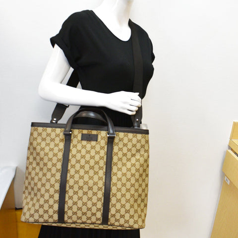 GUCCI Borsa Donna Large GG Canvas Tote Bag Beige 449169