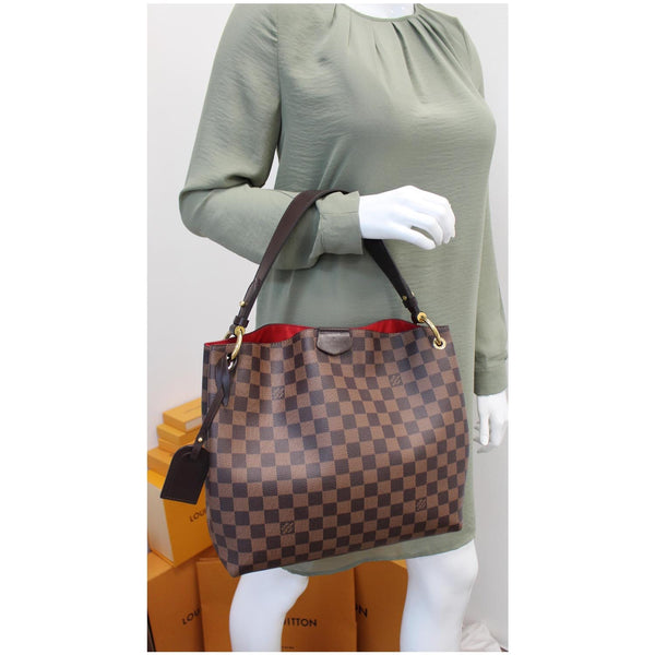 Louis Vuitton Graceful PM Damier Ebene Shoulder Bag brown