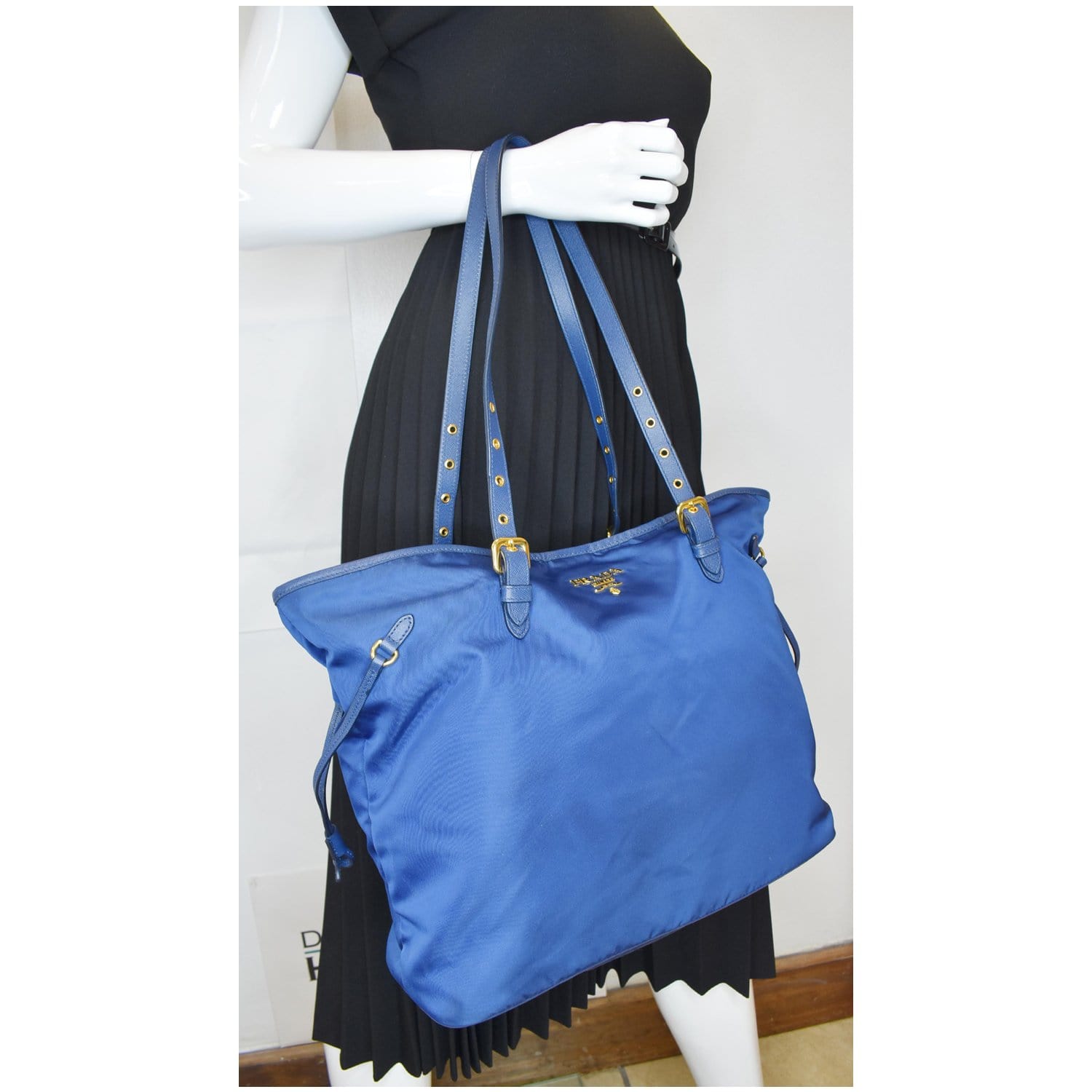 PRADA Tote Bag Nylon 2way Blue Auth 49821 ref.1024962 - Joli Closet