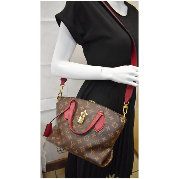 LOUIS VUITTON Flower Zipped PM Monogram Canvas Tote Bag Lie De Vin