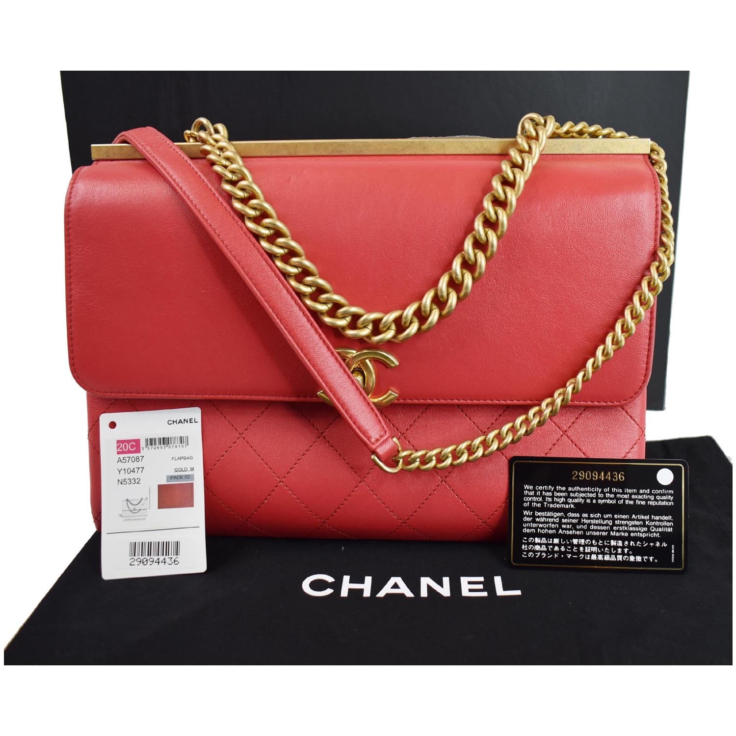 Rare Chanel 12A Red Caviar Classic Jumbo Double Flap Bag SHW