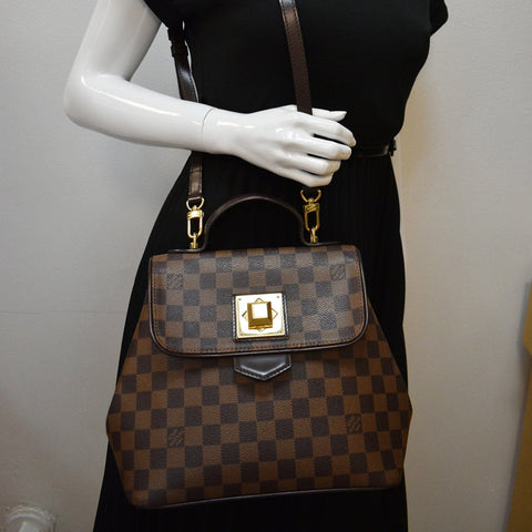 LOUIS VUITTON Bergamo PM Damier Ebene Shoulder Bag Brown