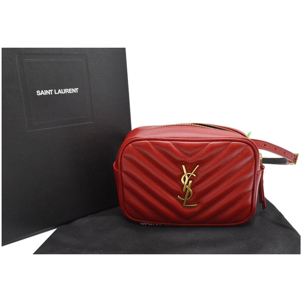 Yves Saint Laurent Lou Chevron Leather Belt Bag Red - DDH