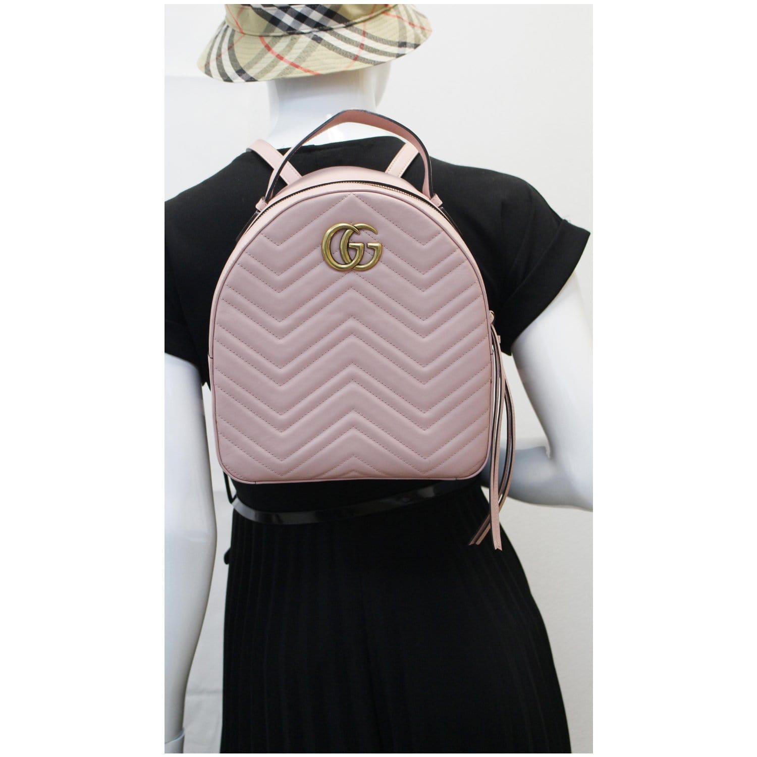 Gucci Pink GG Marmont Leather Backpack