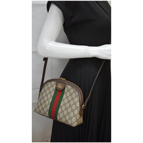 GUCCI Ophidia Small GG Supreme Canvas Shoulder Bag Beige 499621